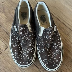 Van's star print slip on shoes black and white Women's 6.5
